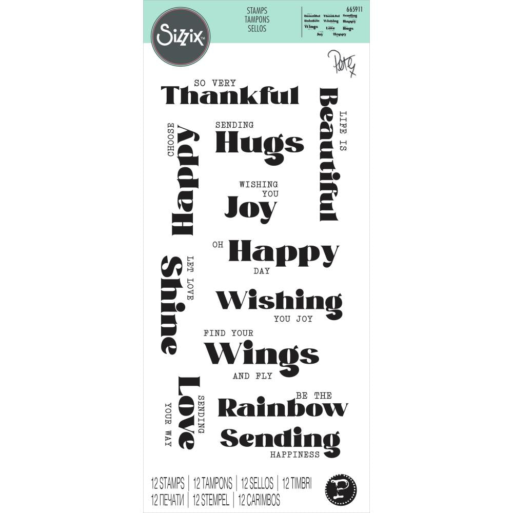 Sizzix Thinlits Stamp Set Good Vibes #4