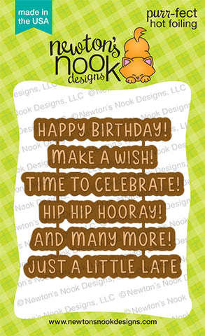 Newton's Nook Birthday Greetings Hot Foil Plate