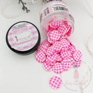 Dress My Craft Shaker Elements Pink Checkered Buttons