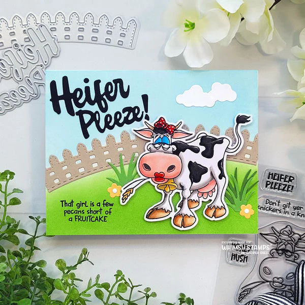 Whimsy Stamps Heifer Pleeze Word Die
